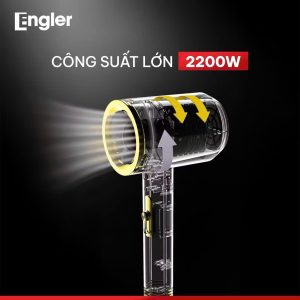 Máy sấy tóc mini Engler gấp gọn tạo kiểu tóc chuyên nghiệp công suất lớn 2200w bảo hành 12 tháng